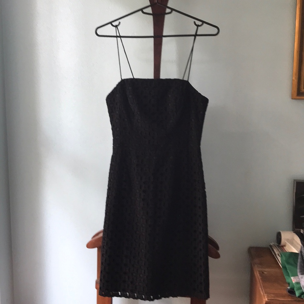 Banana republic Black eyelet dress O petite